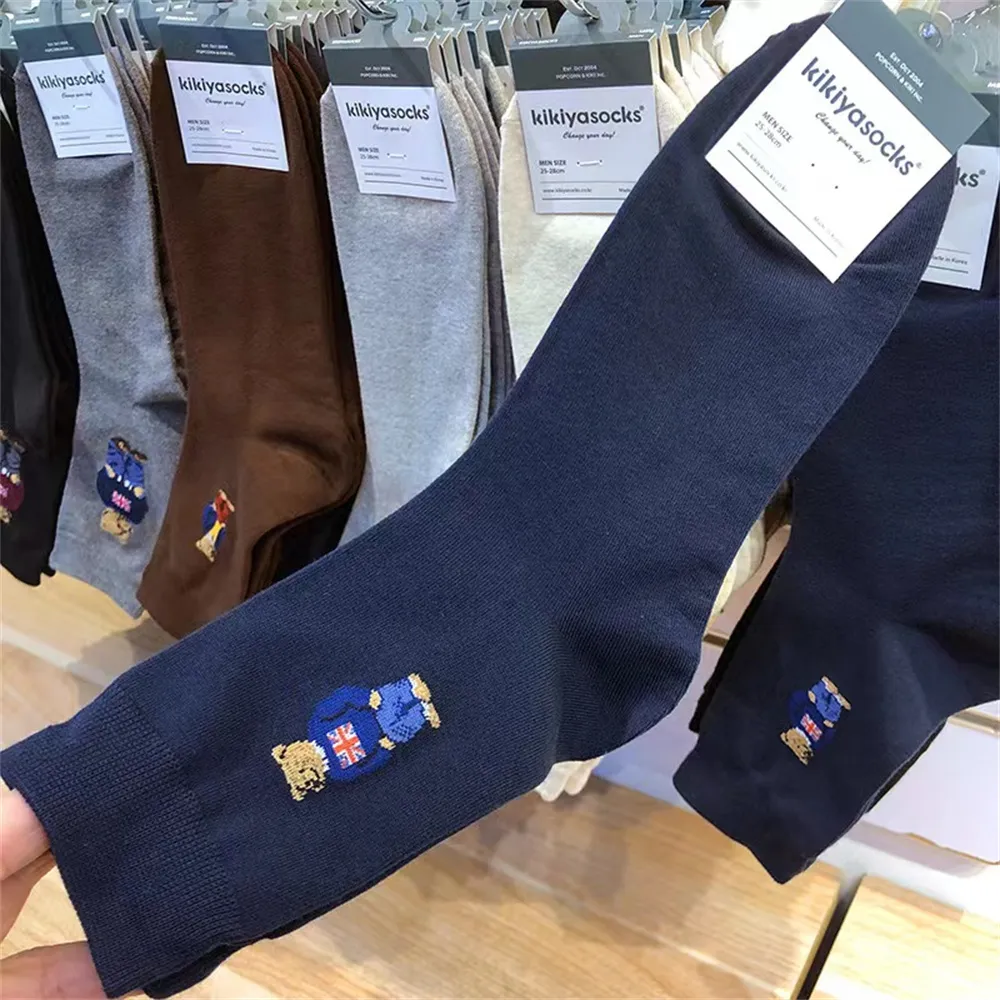 Nyaste unisex-strumpor kikiyasocks gentleman bär mitten av strumpor ljus lyx stil svett-absorberande andningsbara strumpor w4