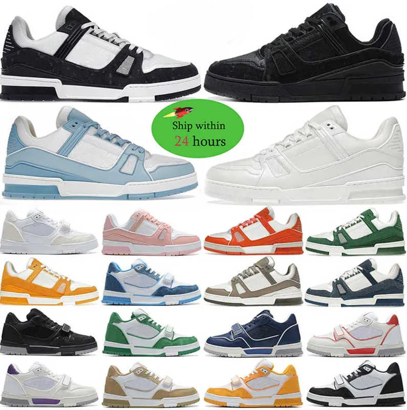 designer lyxskor män kvinnor tränare sneakers låg svart vit baby blå marinen orange grön tur gula mens tennis mode utomhus