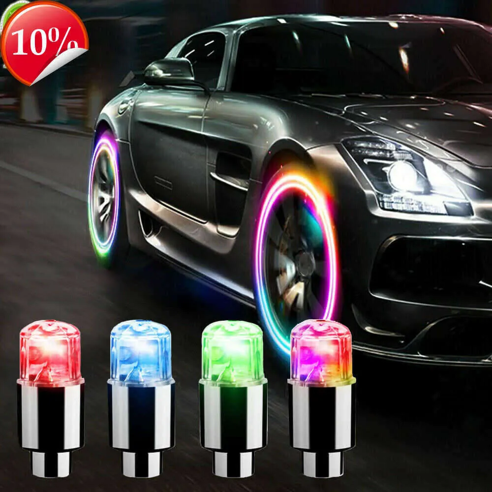 Neue 4 Pcs Rad Lichter Kappe Auto Auto Rad Reifen Reifen Luft Ventil Stem LED Licht Kappe Abdeckung Zubehör Für fahrrad Auto Motorrad Wasserdicht