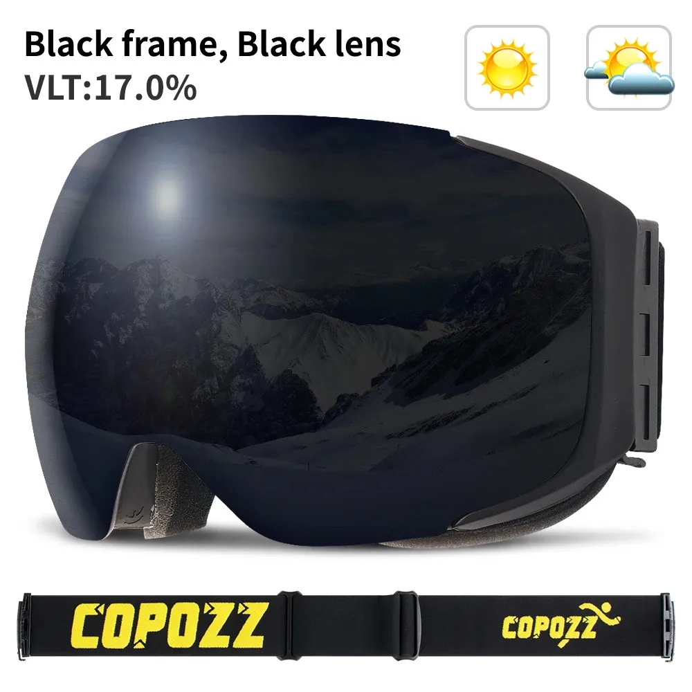 COPOZZ-Gafas de esquí magnéticas para hombre y mujer, lentes de cambio  rápido, protección UV400, antivaho, para Snowboard, con dos opciones