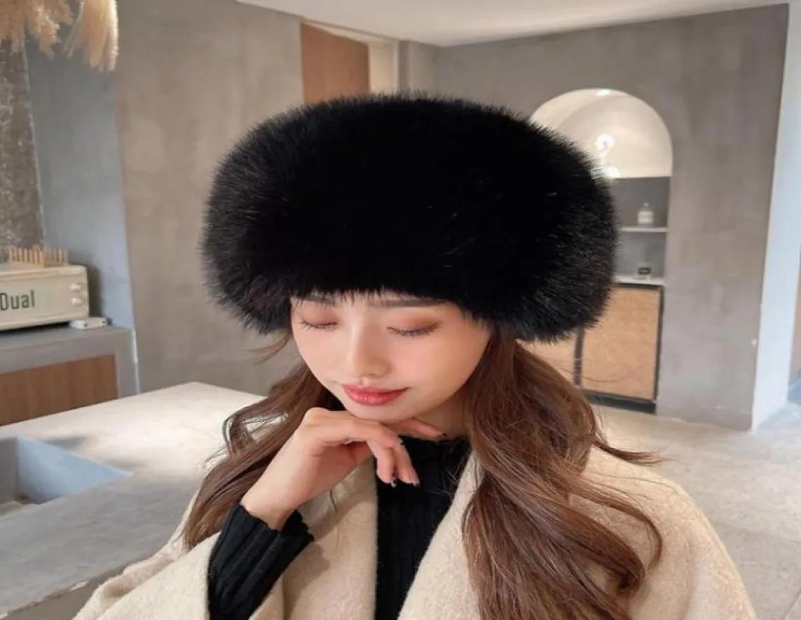 Beanieskull Caps冬の暖かい帽子弾性イヤーマフEarmuffぬいぐるみフェイクファーヘッドバンド女性太い暖かい爆撃機カジュアルな空のトップbeani6913361