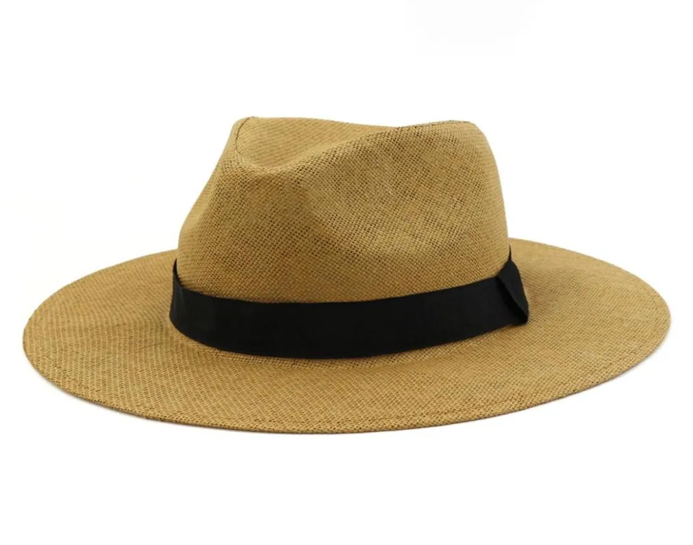 Модельеры HOAREE Летние солнцезащитные шляпы для женщин и мужчин Классическая Панама Пляжная соломенная шляпа Мужская кепка с защитой от ультрафиолета Белая большая Sa8608650