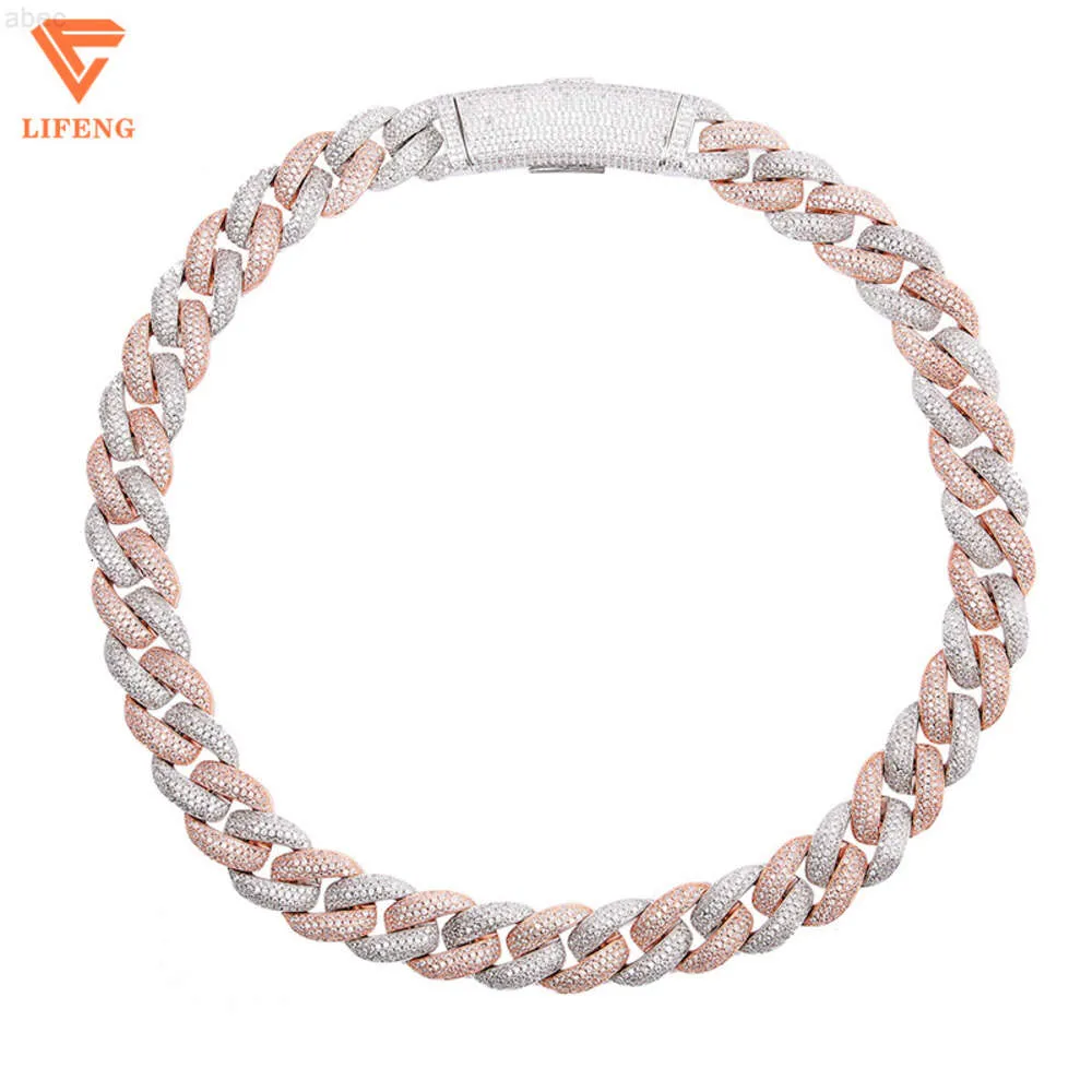 Großhandel Schmuck 925 Silber Exquisite rosévergoldete Bling-Halskette Infinity-Moissanit-Scharnier-Halskette für Frauen