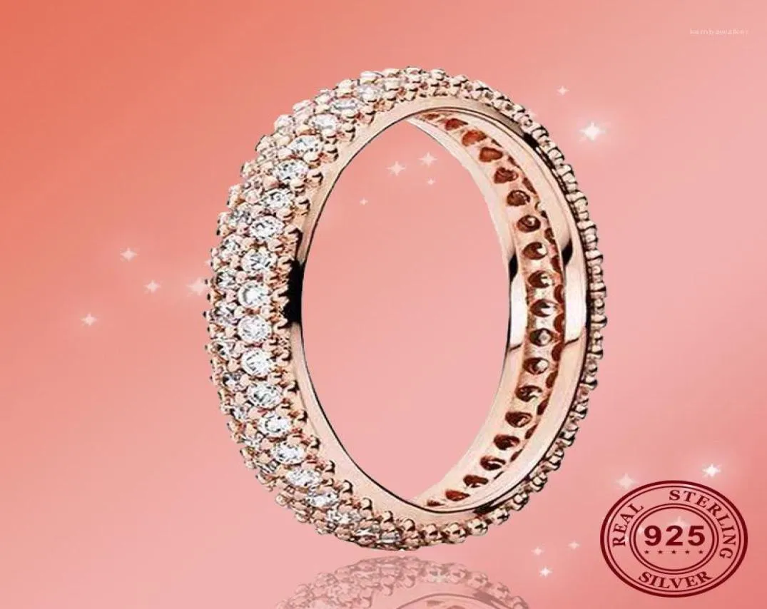 925 Sterling Silver Pan Ring Rose Gold Source Of Inspiration With Crystal Cz Pan Ring For Women Wedding Party Fashion Jewelry17209656