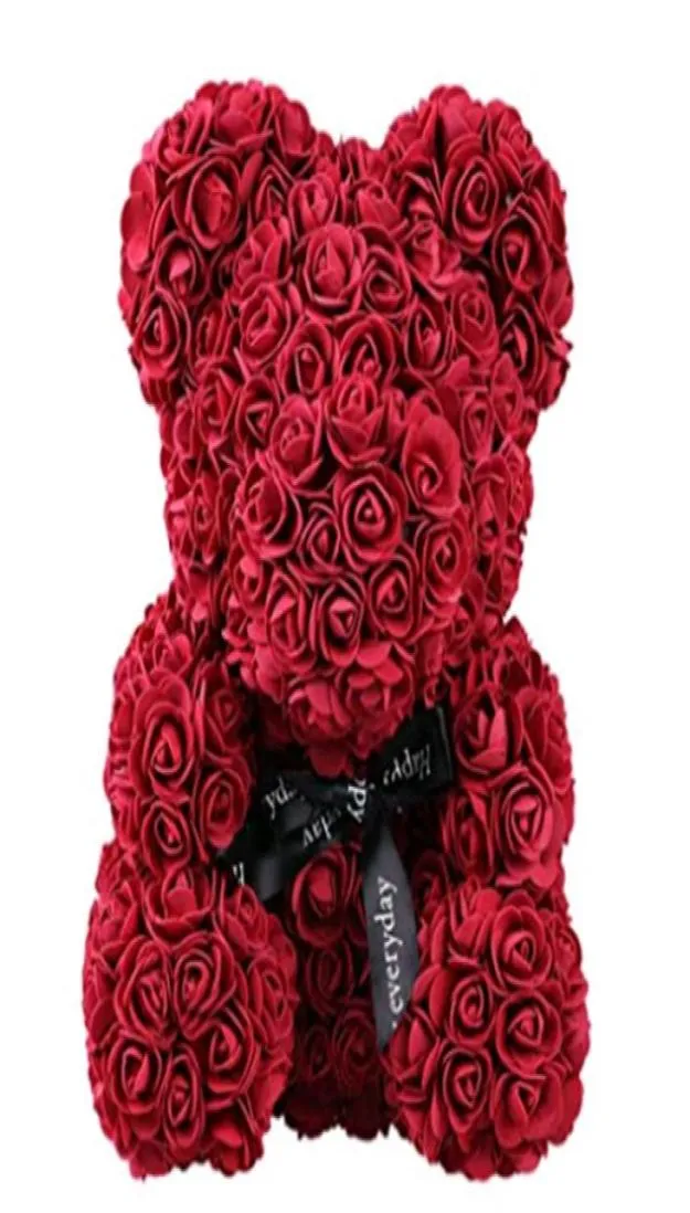 Rosen-Teddybär, mehrfarbig, künstliche Blumen, Rosenbär, Schaumstoff, Freundin, Valentinstag, Geschenk, Geburtstag, Party, Dekoration3168177