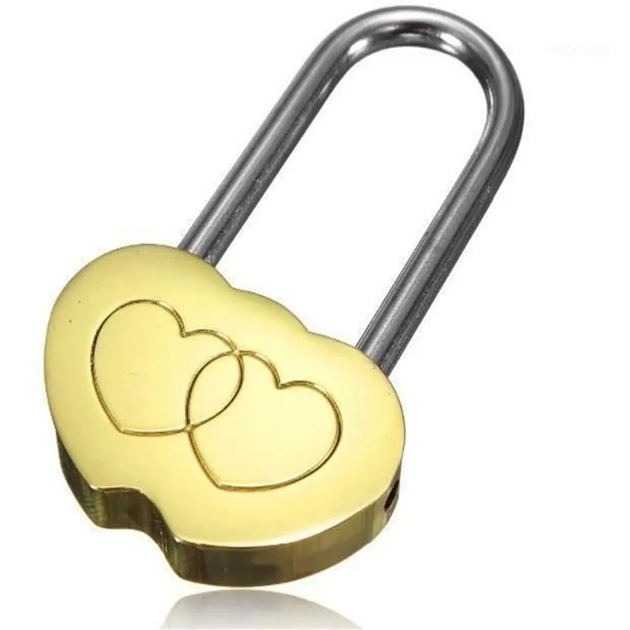 100st Palllock Love Lock Graved Double Heart Valentines Anniversary Day Gifts2396