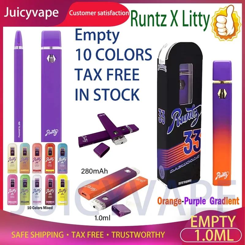 Runtz x Lowty Disposable Vape Stift Runty wiederaufladbare E -Zigaretten 1,0 ml leere 12 Aromen Patronen Vapes Device Pod 280mah Atomizer Ölkarren Tupfen mit Boxverpackung