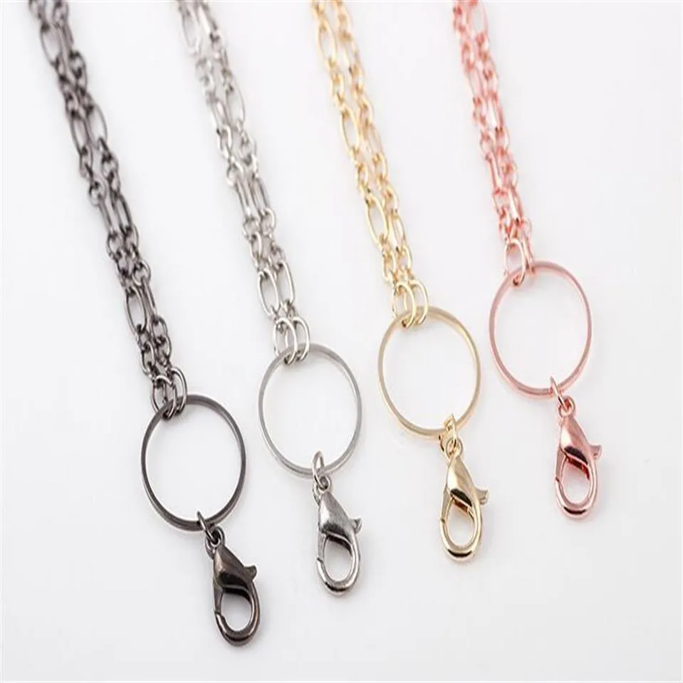 Hela 10st Lot Mix Colors Diy Eloy Floating Necklace Chain Fit For Glass Living Charms Locket Pendant1787