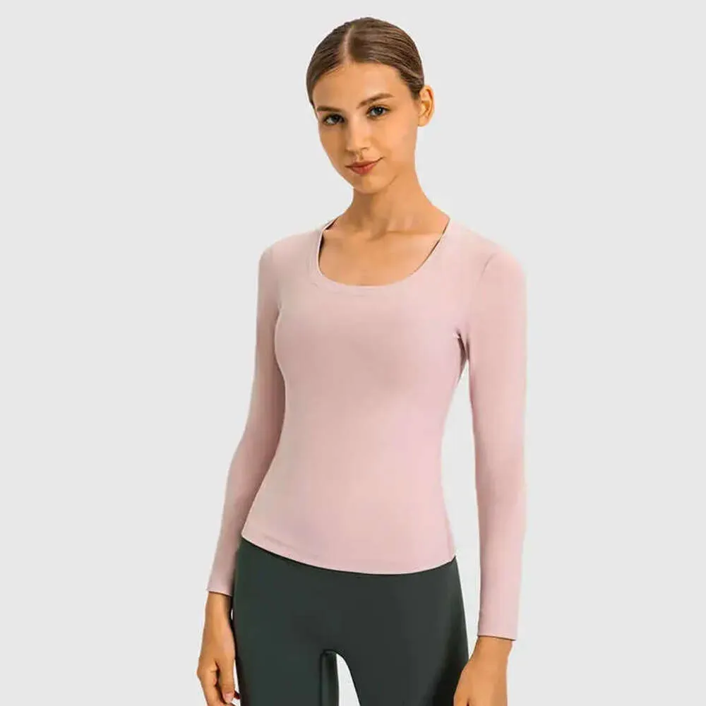 2023 Dames Yoga Vrije Tijd Tops Sport Lange Mouw T-shirt Dames Slim Fit Vochtafvoerend Hardloopmode Fiess Shirt Gymkleding 688ss