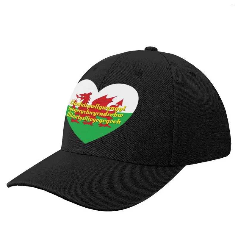 Boll caps llanfairpwllgwyngylllgogerychwyrndrobwllllantysilioogogoch wales walish flagga hjärta - llanfairpwllgwyngyllgogerychwyr baseball cap cap cap cap cap