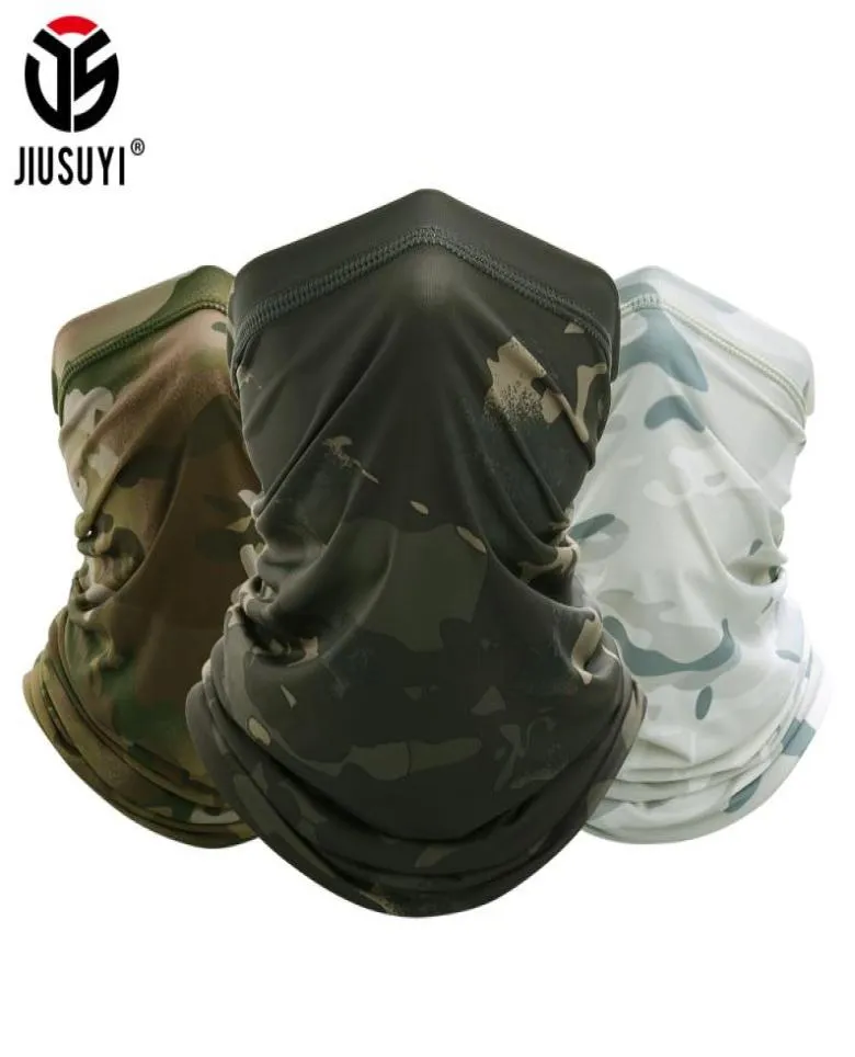 JIUSUYI Camouflage Traspirante Ghetta per il collo Fascia per capelli Sciarpa a tubo elastico Multicam Mezza copertura per il viso Bandana Passamontagna Donna Uomo Nuovo 2017484884