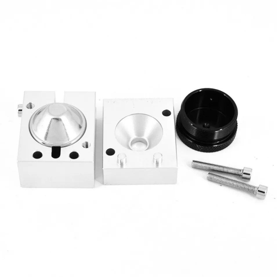 Kit de fixation de perceuse de gabarit en aluminium, guide de coupe conique de déflecteur de filtre à carburant pour déflecteurs de 1.25 pouces de diamètre extérieur, capuchon d'extrémité de 1.45 pouces de diamètre extérieur