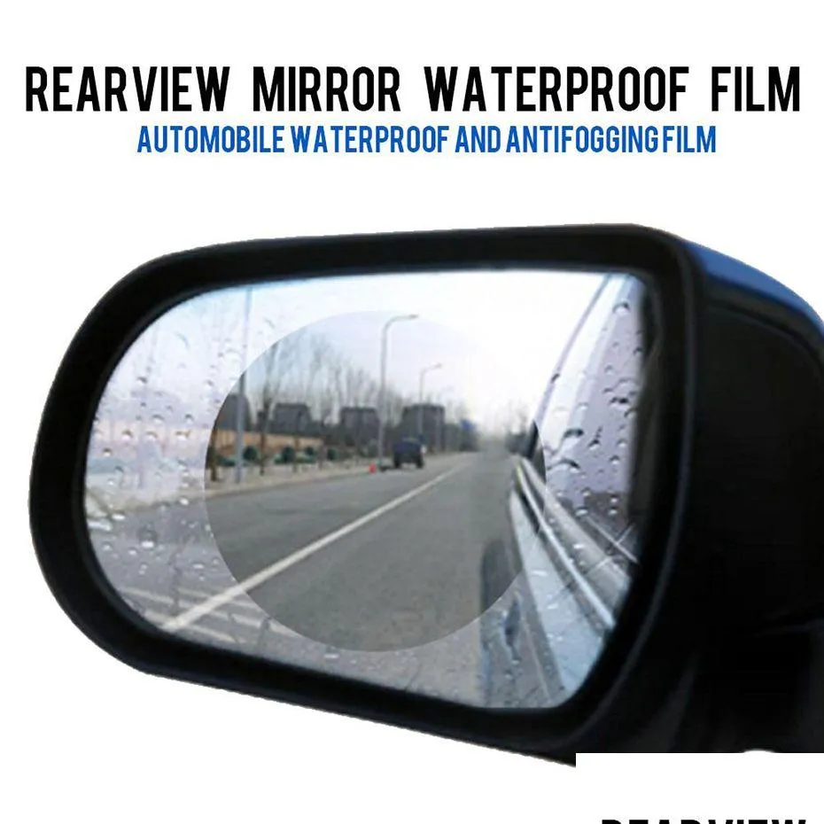 Adesivos de carro 50 pcs à prova de chuva espelho retrovisor filme adesivo antifog protetor de chuva para E60 525I 528I 530I 535I 550I E61 gota dh1lu