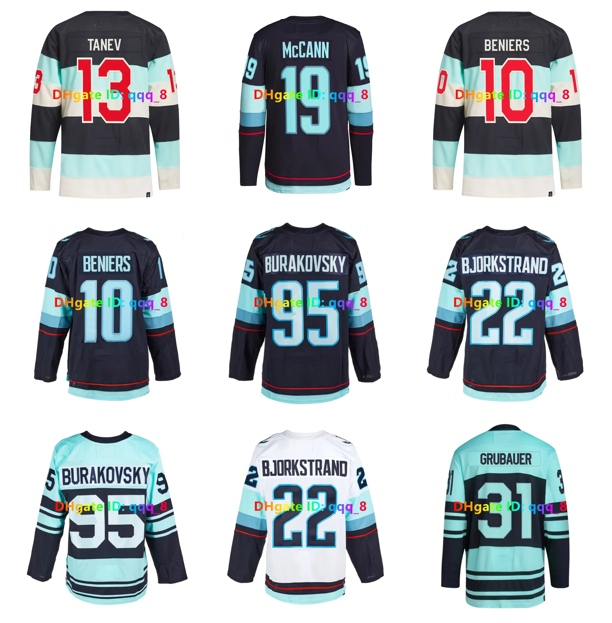 Matty Beniers Yanni Gourde Kraken Hockey-Trikot Winter Classic Philipp Grubauer Eberle Oliver Bjorkstrand Jared McCann Brandon Tanev Jaden Schwartz Größe S-XXXL