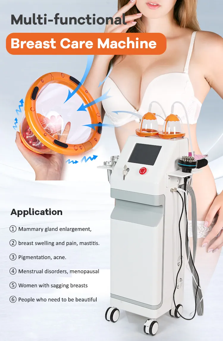 Hot Selling 4 i 1 Beauty Salon Equipment Vacuum Sug Microcurrent Vibration Breast Exvestation Machine
