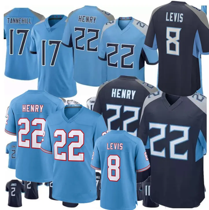 Derrick Henry Jersey Will Levis DeAndre Hopkins Jeffery Simmons Treylon Burks Ryan Tannehill Steve McNair Eddie George Malik Willis Warren Moon Camisas de futebol