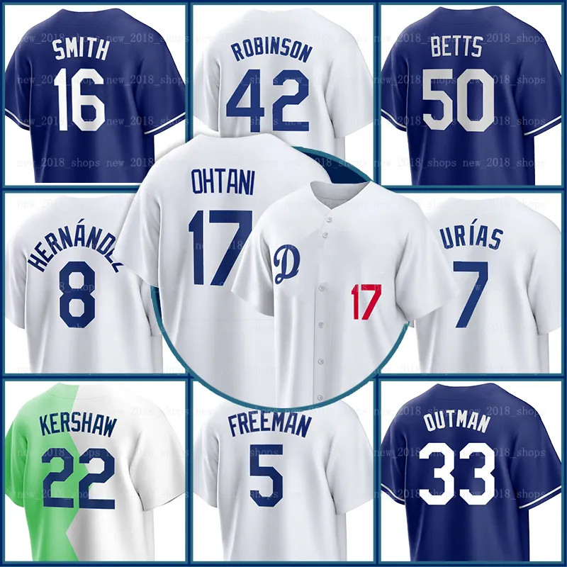 17 Shohei Ohtani Betts Dodgers Baseball Jerseys Clayton Kershaw Freddie Freeman James Outman Martinez Andy Pages Trayce Thompson Gavin Lux Peralta