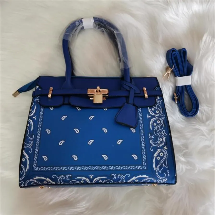 Torby wieczorowe Bandana Print Pu Tote Bag Top torebki dla kobiet Crossbody ramię torebka damska wca