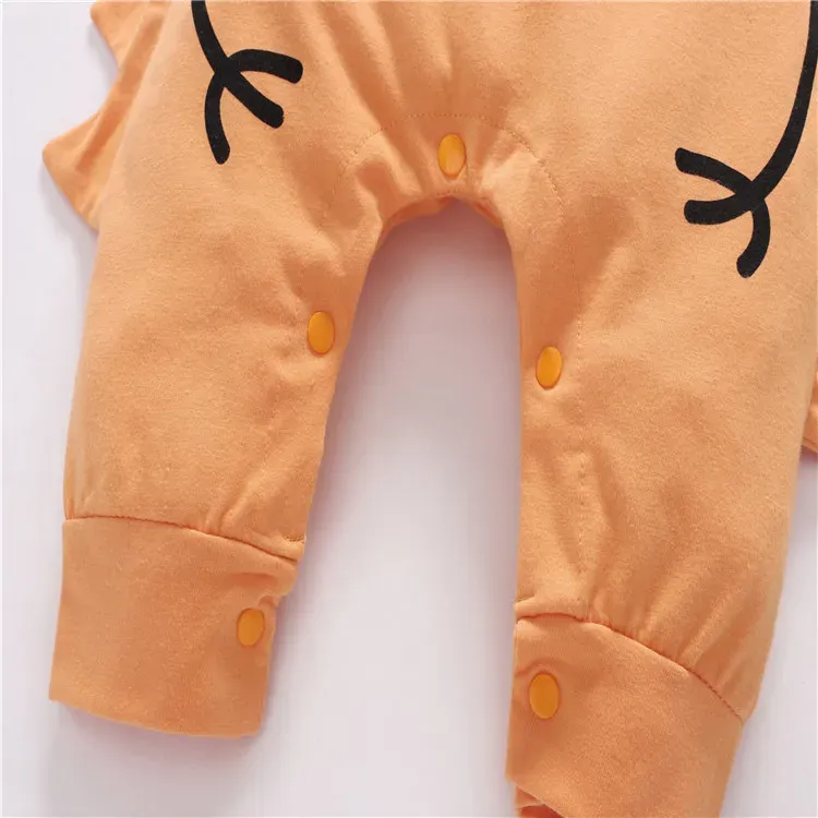 Halloween Newborn Rompers Infant Cartoon Splicing Jumpsuit Kids Long Sleeve Onesies Baby Boys Festival Theme Clothes M2665