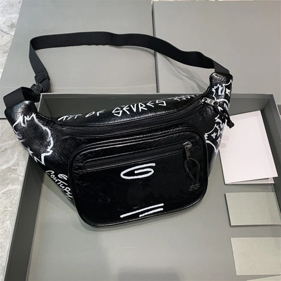 7A Marsupi di qualità Marsupio Borse Borsa Uomo Donna Pelle Sport Runner Marsupio Pancia graffiti Vita Marsupio Fitness Runnin284m