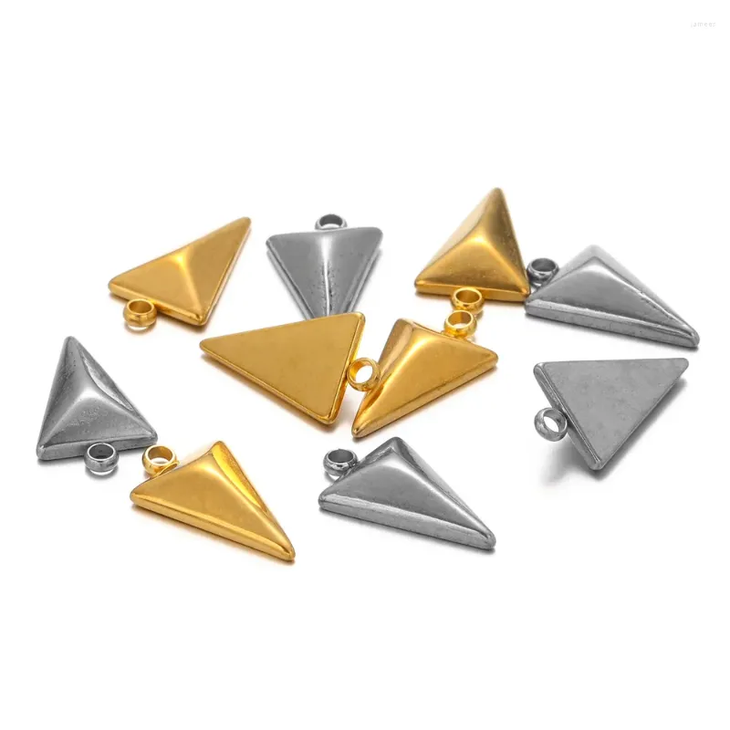 Pendant Necklaces 5pcs Stainless Steel Pyramid Classic Rhombus Charms For DIY Jewelry Making Necklace Bracelet Pendants Components