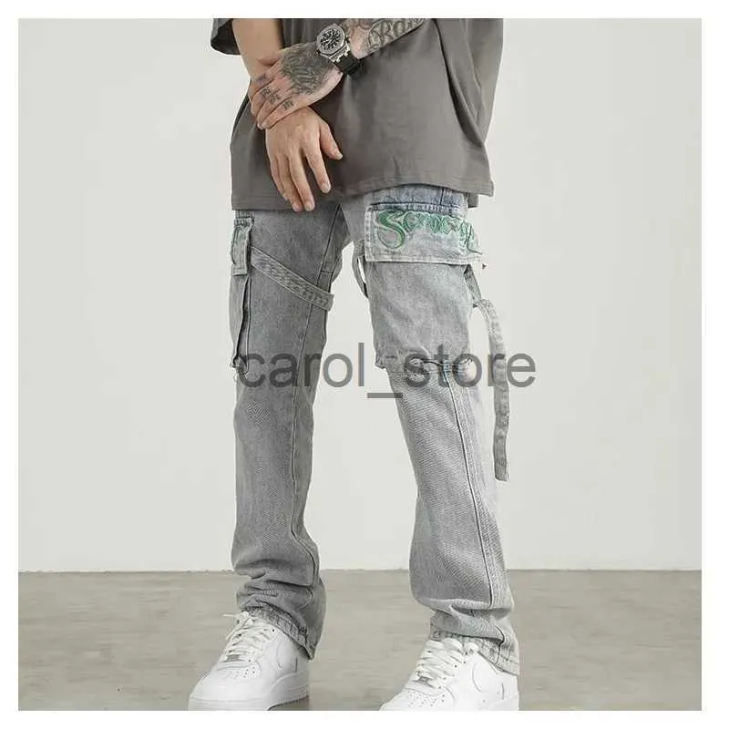 Pantalon masculin Broidered Jeans vintage Trendyol Men Pantalon décontracté pantalon hip hop pantalon y2k jean femme évasée Baggy man streetwear harajuku masculin J231208