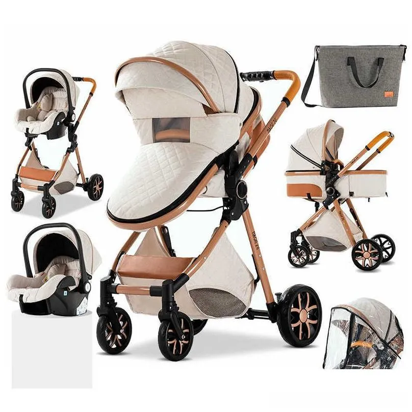 royal luxury baby 3 in 1 stroller high landscape folding kinderwagen pram baby carriage portable travel baby carriage baby cars