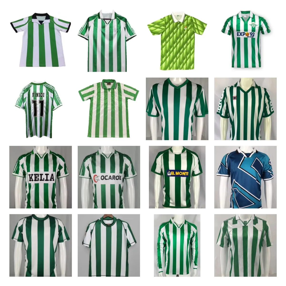 Real Betis Retro Soccer Jerseys 1976 1977 1993 1994 1995 1996 1997 1998 2002 2003 2004 DENILSON 76 77 88 89 94 95 96 97 98 02 03 04 JOAQUIN ALFONSO maillot de football vintage haut