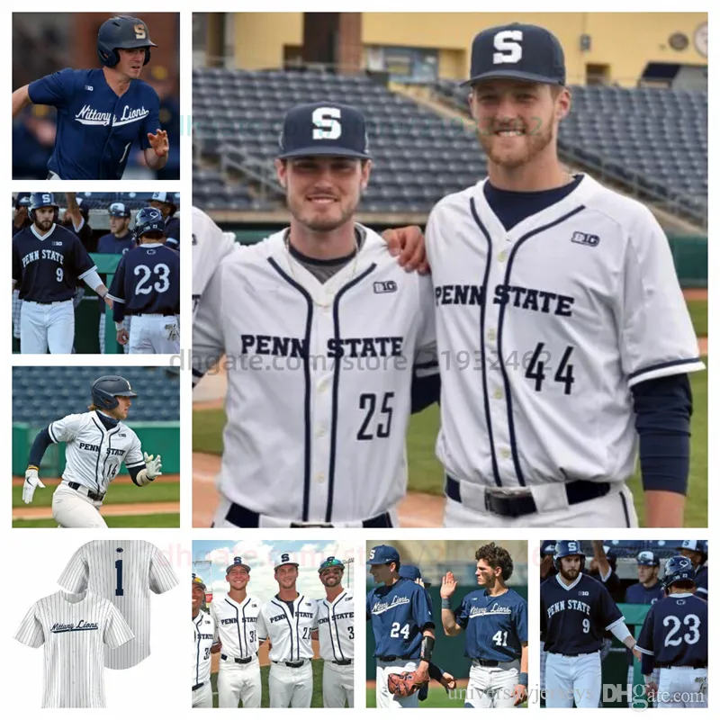 Penn State Nittany Frankie Sanchez Lions basebal stitched Jersey any name number Derek Cease Will Perkowski Brandon Wingenroth Bryce Molinaro Jaden Henline