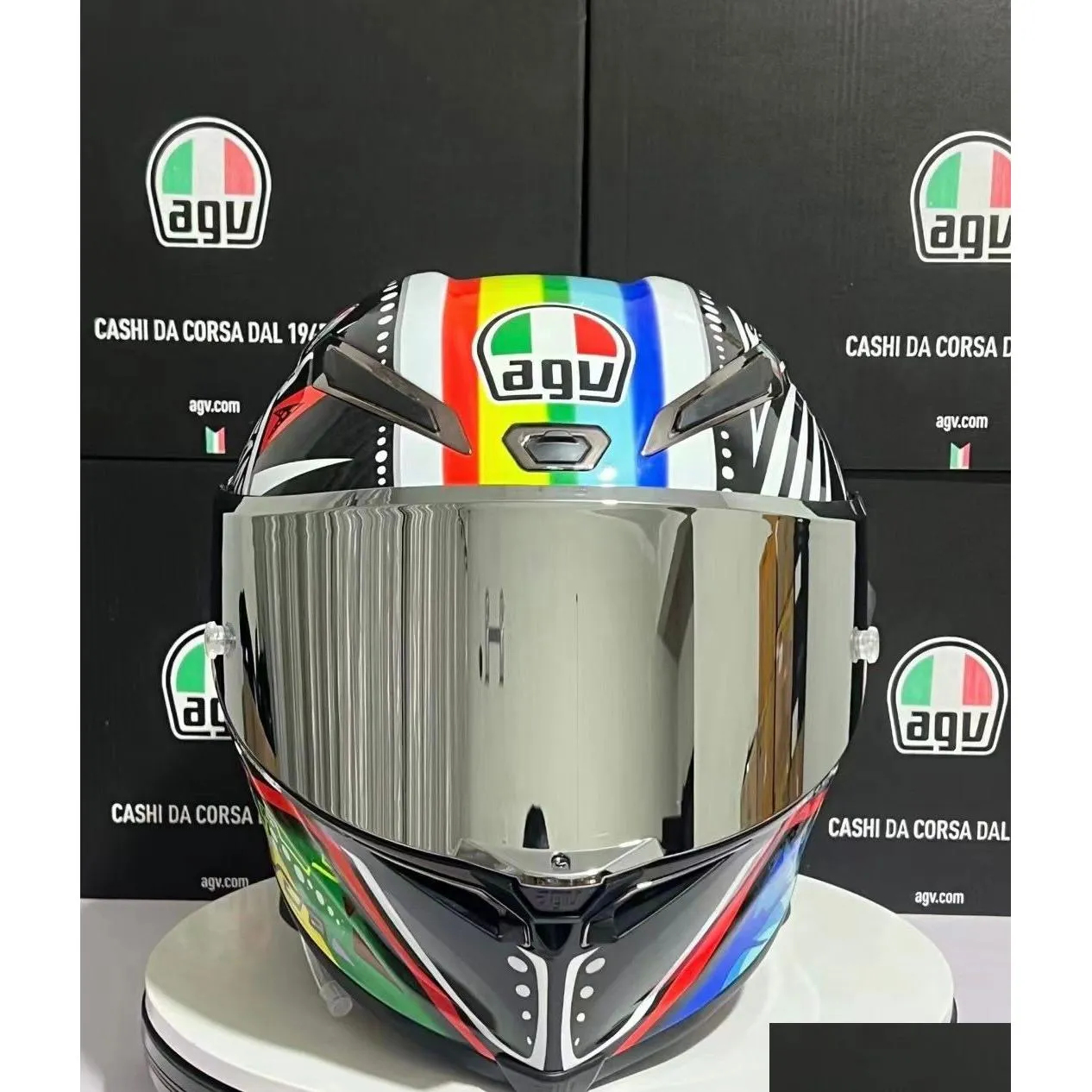 Motorcykelhjälmar AGV Motocross Motorcykelhjälm Pista GP RR Italiensk kolfiber FL Running Seasonal Limited Edition World Title Di OTWFS