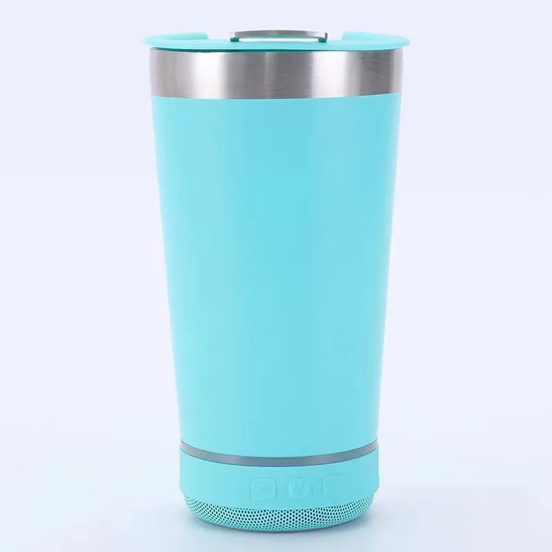 16oz beer Speaker Tumblers tumbler with beer opener wireless Bluetooth Mini Speaker stainless steel vacuum insulated music cup Coffee car cup