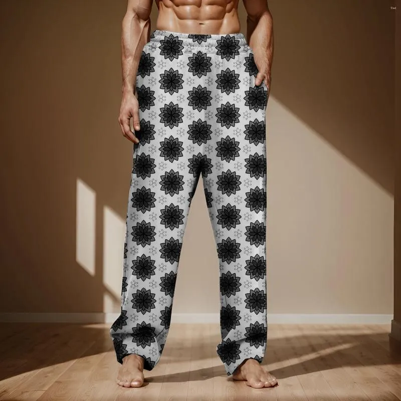 Herrenhose Herren Frühling Sommer Unabhängigkeitstag Print Pyjama lang lässig Oversize Joggen