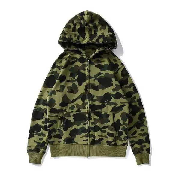 Mens Hoodie Full Zip Up Shark Hoodies for Woman Designer Camouflage Bape Jacket Hoody Template Hooded Sweatshirt Man Womens Warm Tech Fleece q43