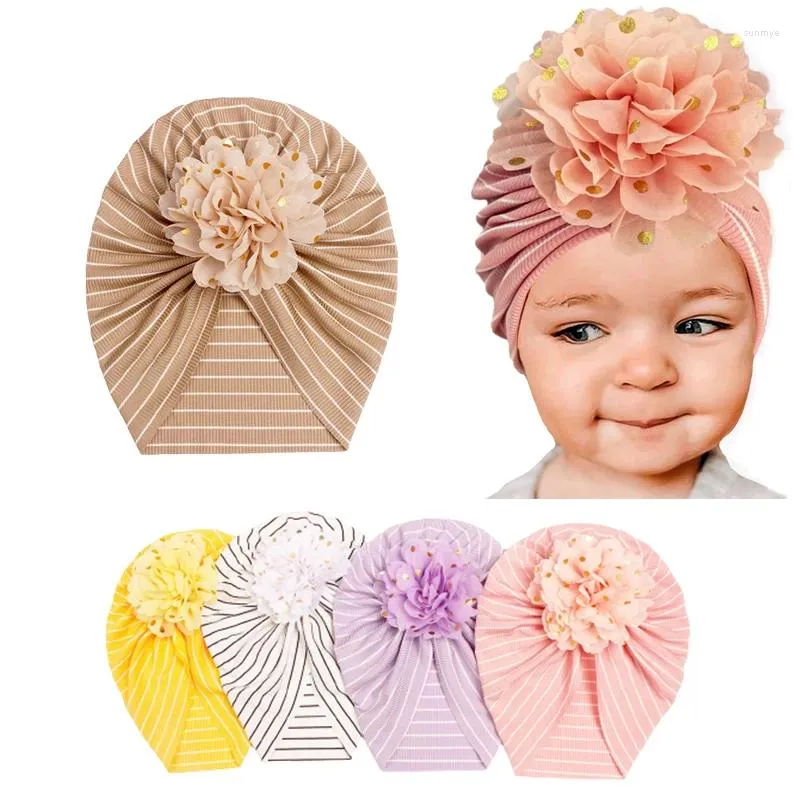Acessórios de cabelo bonito flor bebê chapéu meninas macio turbante outono criança nascido boné bonnet headwraps crianças gorros bonés