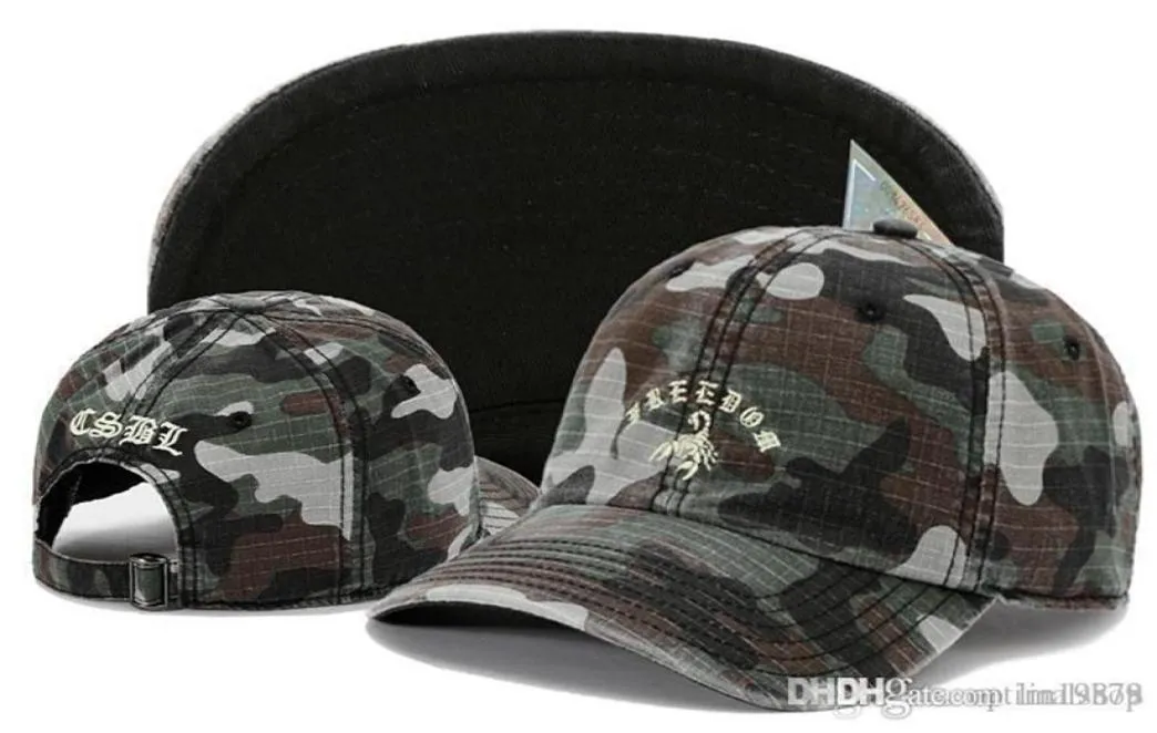 Nyaste söner Strackback 6 Panel Scorpion Camo Baseball Caps Justerbara Casquettes Chapeus Mens unisex Women Snapback Hats6874772