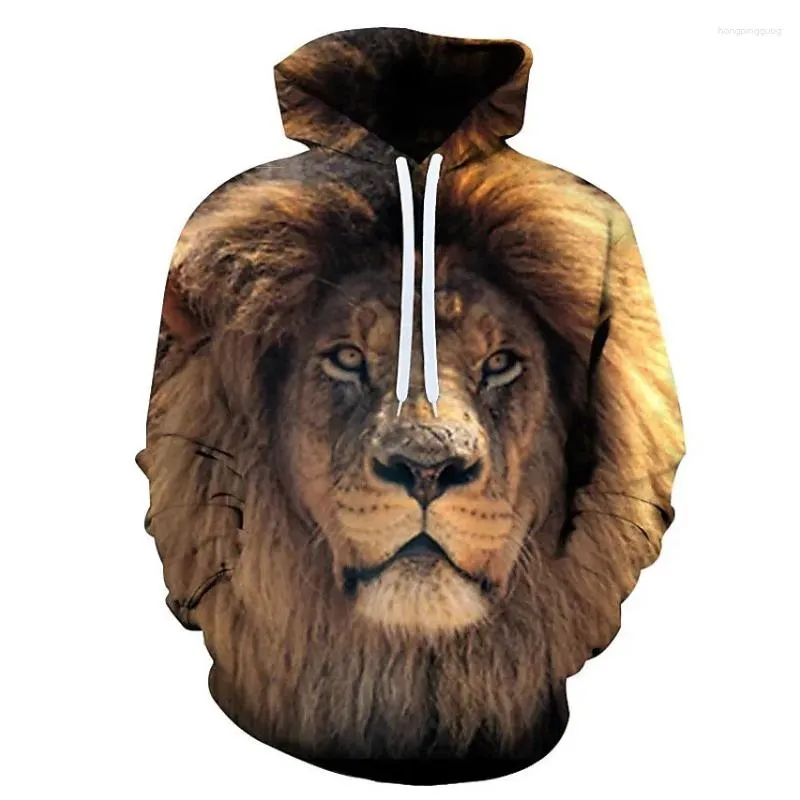 Herenhoodies Hoodie Animal Fierce Tiger Lion 3D Full Print Mode Kleding Pullover Top Streetwear Unisex Sweatshirts