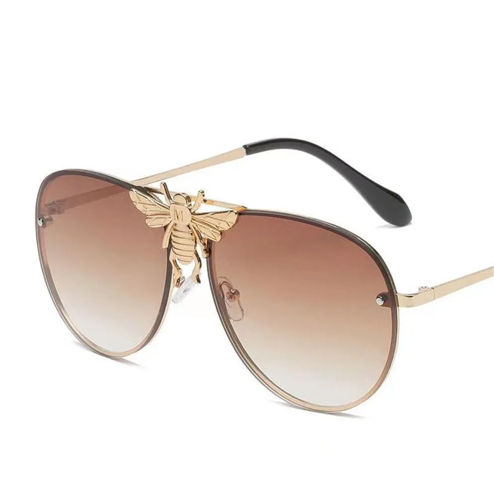 Projektant Little Bee Sunglasses Metal Frame Owalny obiektyw UV400 Pilot Classic retro okulary anty UV unisex męskie i kobiety 300J