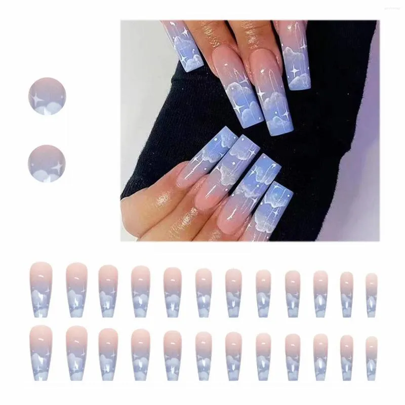 Kunstnagels Nagel Clear Tips Lang Ballet Blauw Draagbaar Verbeteringsstuk Sky Pure Desire Cloud Stuff voor acryl