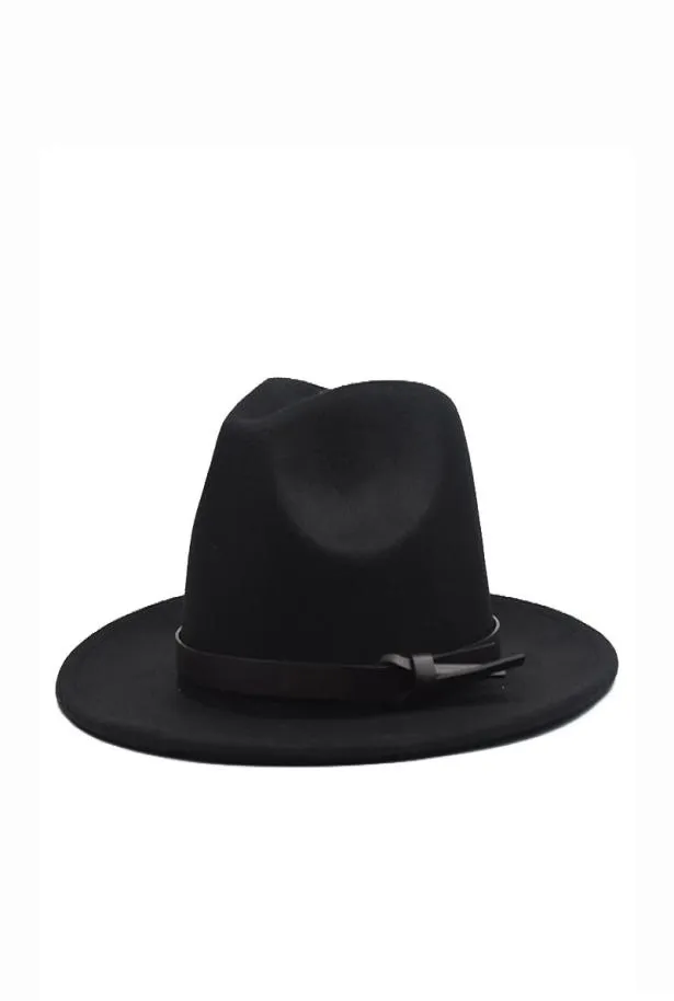 Fall Winter Korean version of the flat woolen hat belt big eaves felt hats plain weave cap Europe and America5391695