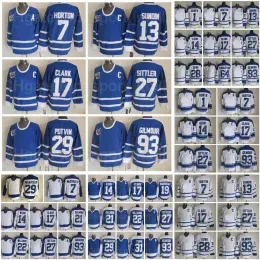 stitched hockey jerseys Bower Mats Tie Doug Clark Darryl Sundin Sittler Wendel Domi Tim Horton Dave Keon Johnny ice hockey custom jersey