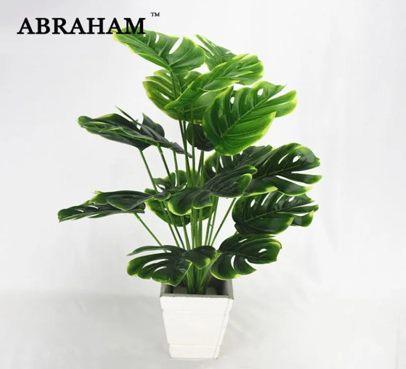 50cm 18vork grote kunstplant plastic schildpad boombladeren nep monstera tak tropische groene plant voor bonsai binnen decor2172885