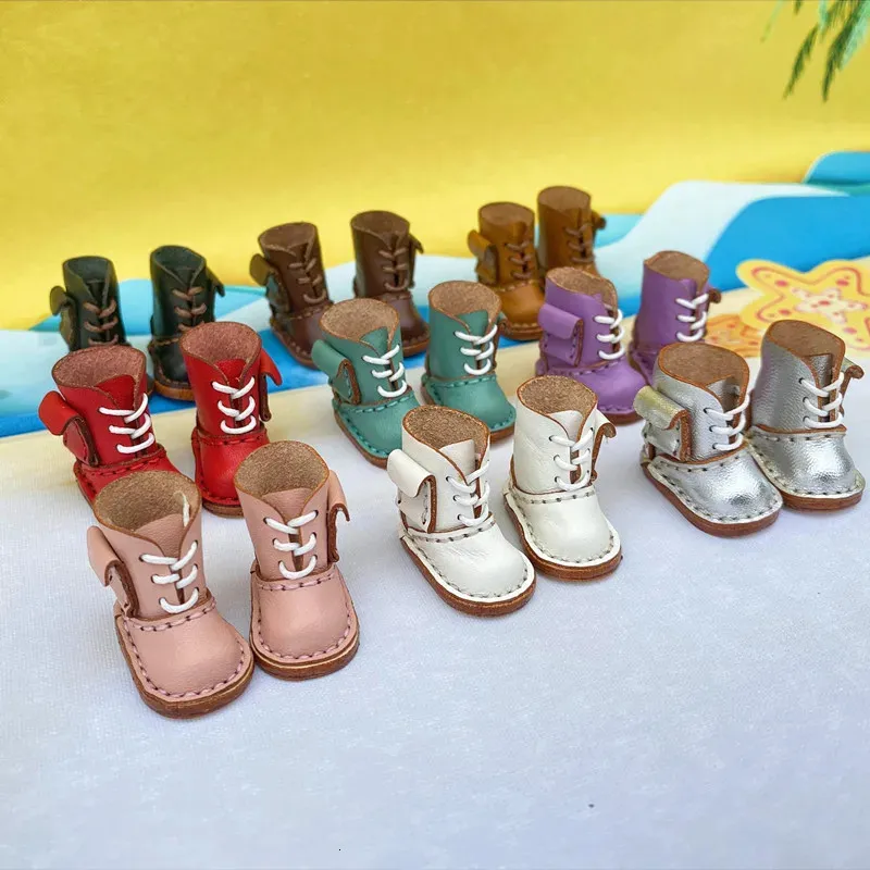 Doll Accessories Mini Leather Shoes 1/6 1/8 Ob22 Ob24 Doll Shoes Toy Accessories 3.0 * 1.8cm 231208