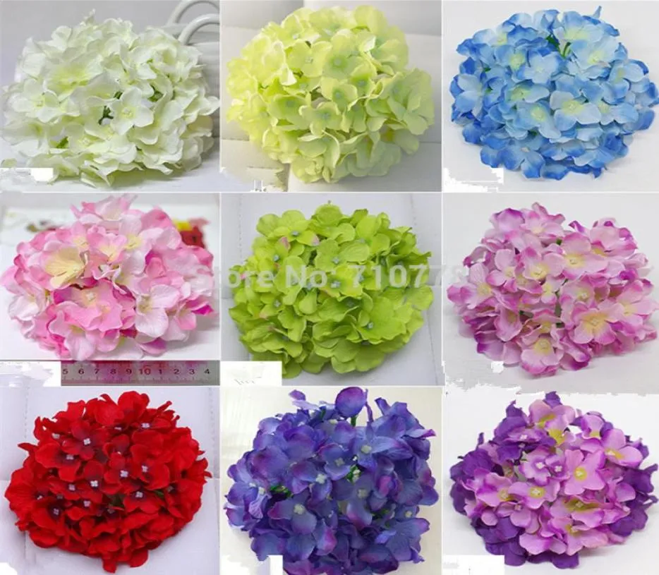 13Colors 16cm Artificial Hortangea Flower Heads Silk Blommor för DIY Wedding Wall Flower Bouquet Wreath Garland Home Wedding Decor7911017
