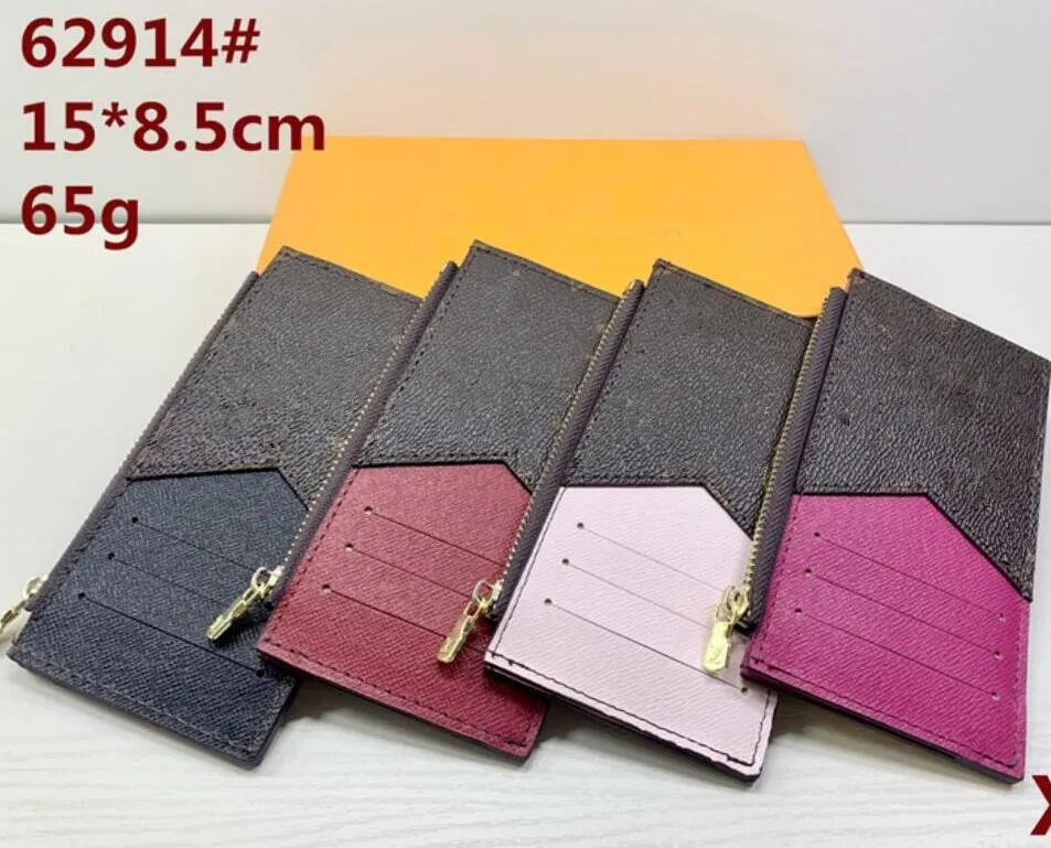 Money Clips Womens Mens 디자이너 패션 ZIPPENT POCKES LUXURY WALLET COINS CREDT CERD CASE BROWN MONOGRAMED PLAID CANVAS