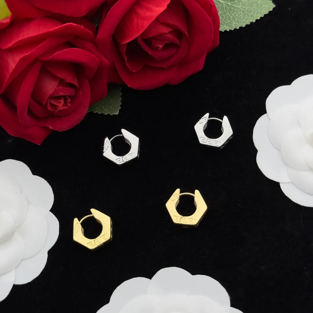 Minimalist retro hip-hop square pendant couple earrings high-end Hoop Earrings Ladies Ear Studs Designer Jewelry gifts XMER43 --01