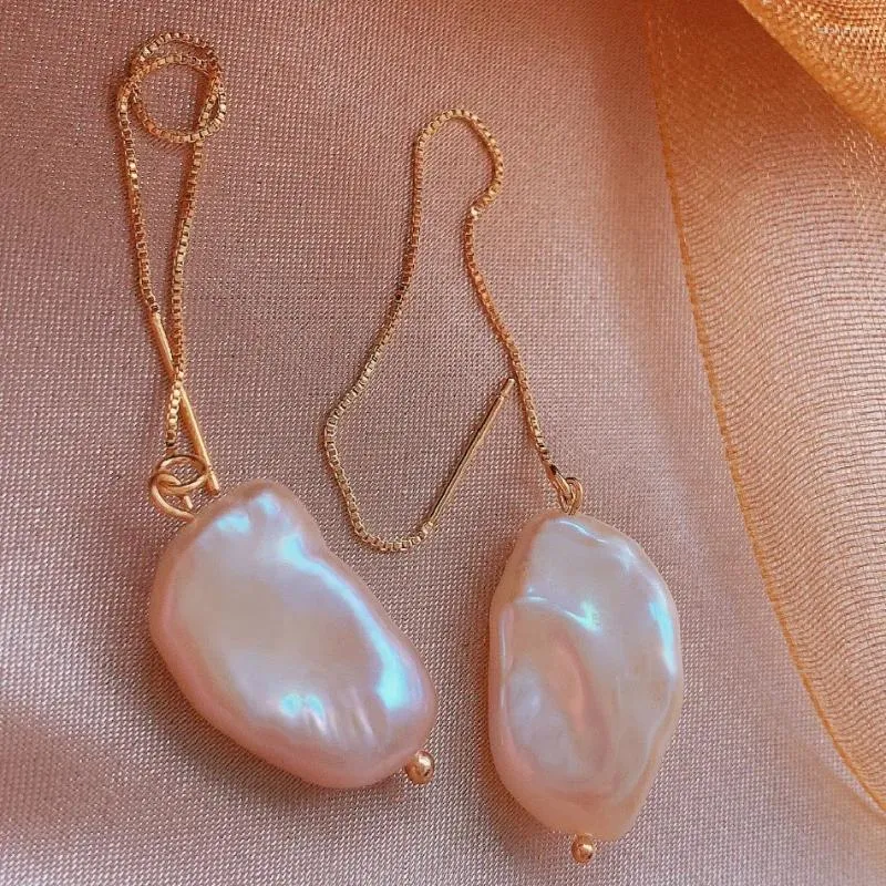 Orecchini pendenti Elegante perla barocca naturale 18KGB Regali per le feste Accessori moda per feste Coltivati