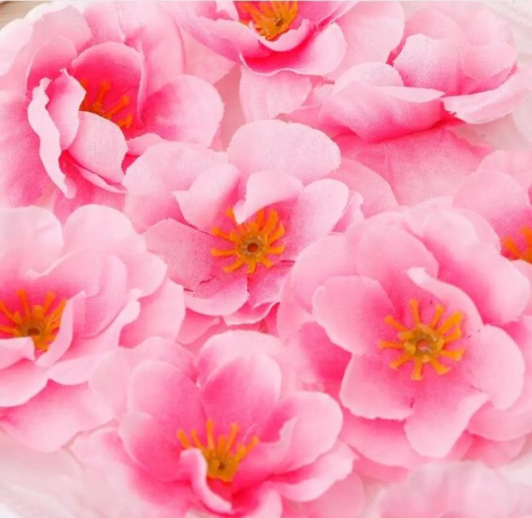 45cm tecido artificial flor de ameixa flor de pêssego sakura cabeças de flores acessórios diy ga2243548153