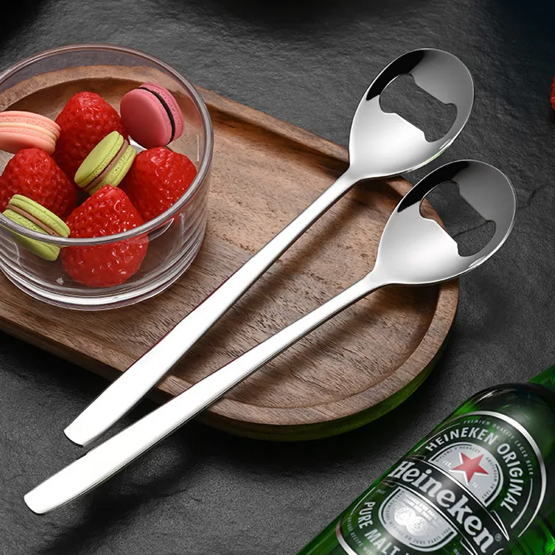 304 Stainless Steel Bottle Opener New Design Korean Spoon Dinner Spoon Household Thickened Rice Spoon LX6278