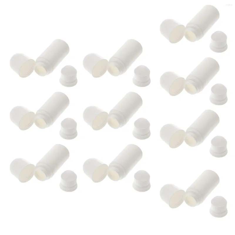 Bottiglie di stoccaggio Mini rullo di plastica bianca 10 pezzi 50 ml di olio essenziale ricaricabile roll-on