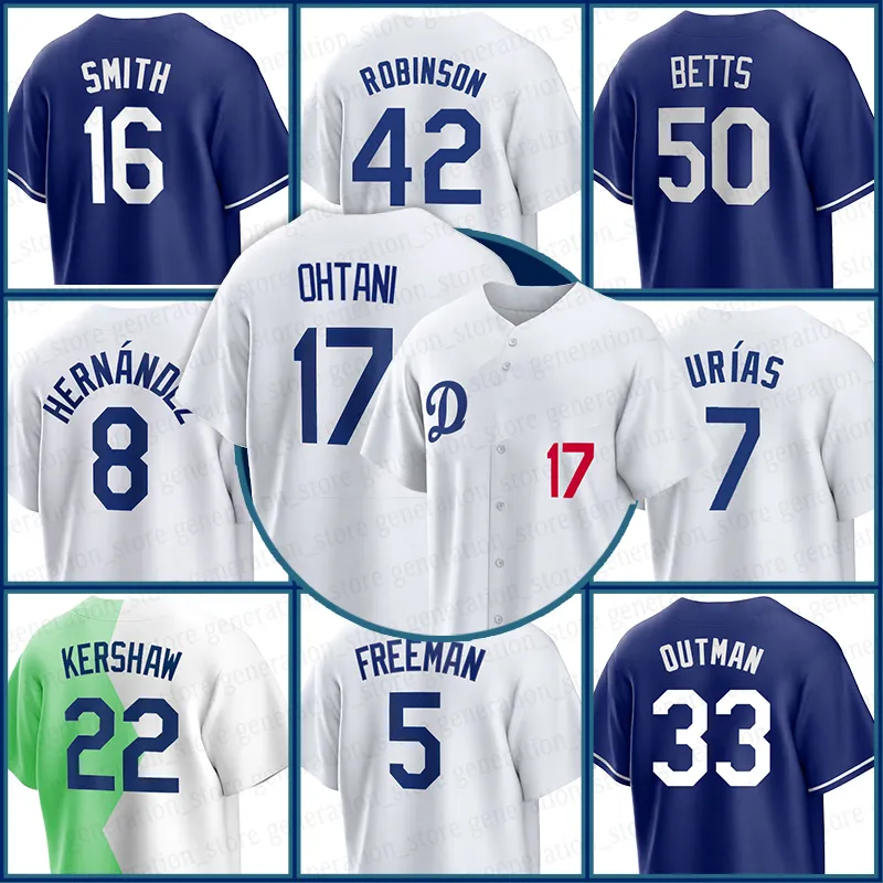 17 Shohei Ohtani Baseball koszulka Dodgers Mookie Betts Clayton Kershaw Freddie Freeman Will Smith James Outman Enrique Hernandez Martinez Yency Almonte